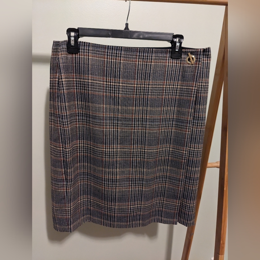 Calvin Klein Plaid Pencil Skirt